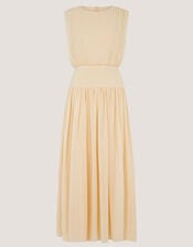 Georgia Drop Hem Midi Dress, Yellow (YELLOW), large