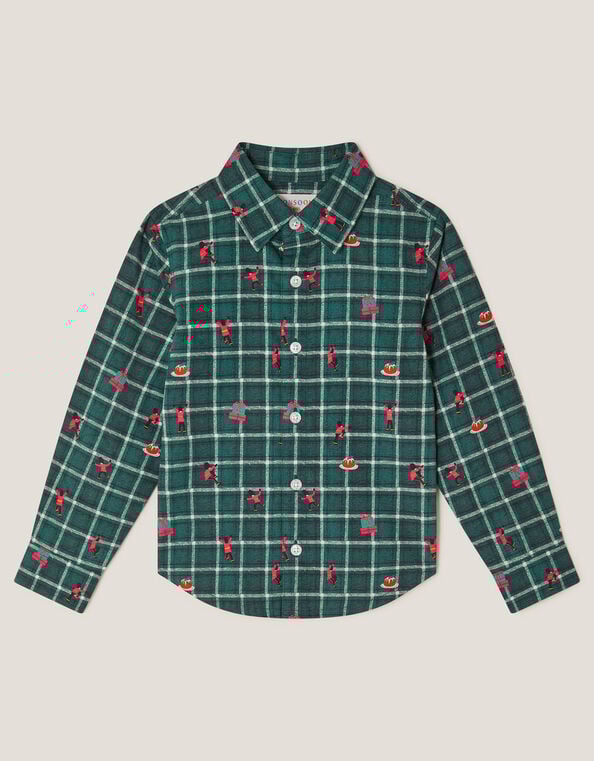 Christmas Plaid Shirt, Green (GREEN), large