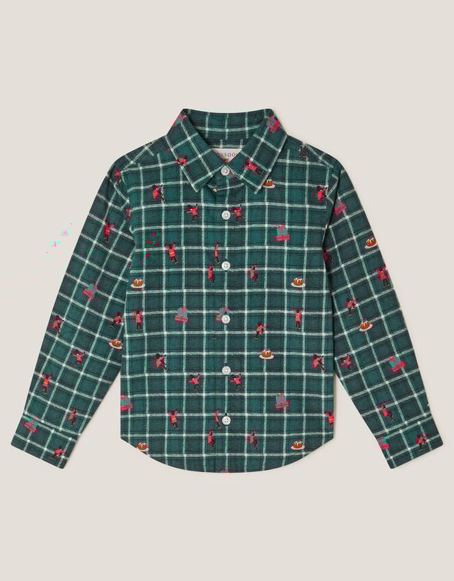 Christmas Check Shirt, Green (GREEN), large