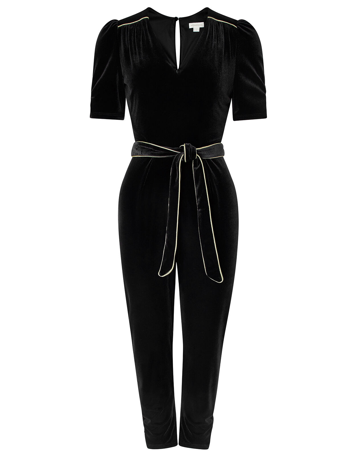 Monsoon black sales velvet jumpsuit