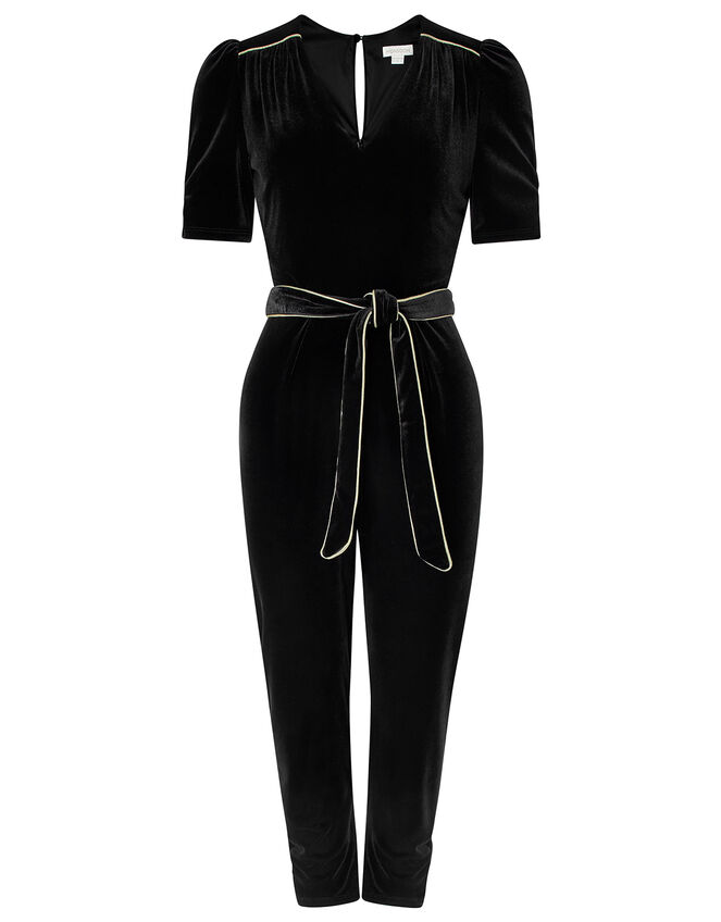 Kimberley Velvet Jumpsuit, Black (BLACK), large