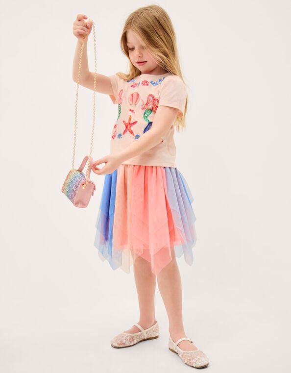 Mermaid T-Shirt & Mesh Disco Skirt Set, Multi (MULTI), large