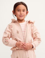 Floral Embroidered Broderie Hoodie, Pink (PINK), large