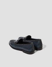 Suede Leather Loafers, Blue (NAVY), large