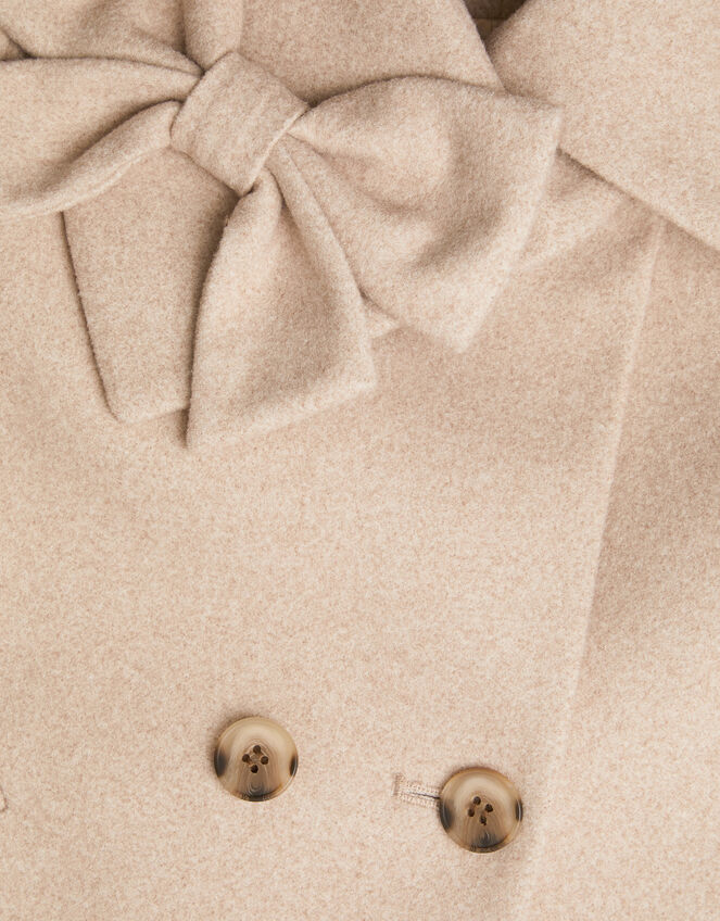Bow Collar Coat, Camel (CAMEL), large