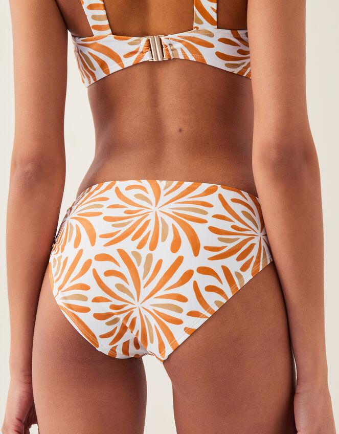 Cece Block Print Bikini Bottom, Orange (ORANGE), large