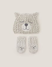 Baby Bear Hat & Mitten Set, Grey (GREY), large