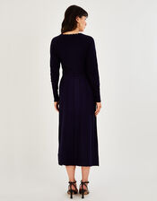 Knit Midi Dress with LENZING™ ECOVERO™, Blue (NAVY), large