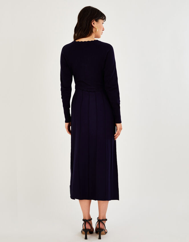Knit Midi Dress with LENZING™ ECOVERO™, Blue (NAVY), large
