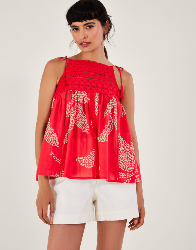Mahi Halter High Neck Cami Top, Red (RED), large