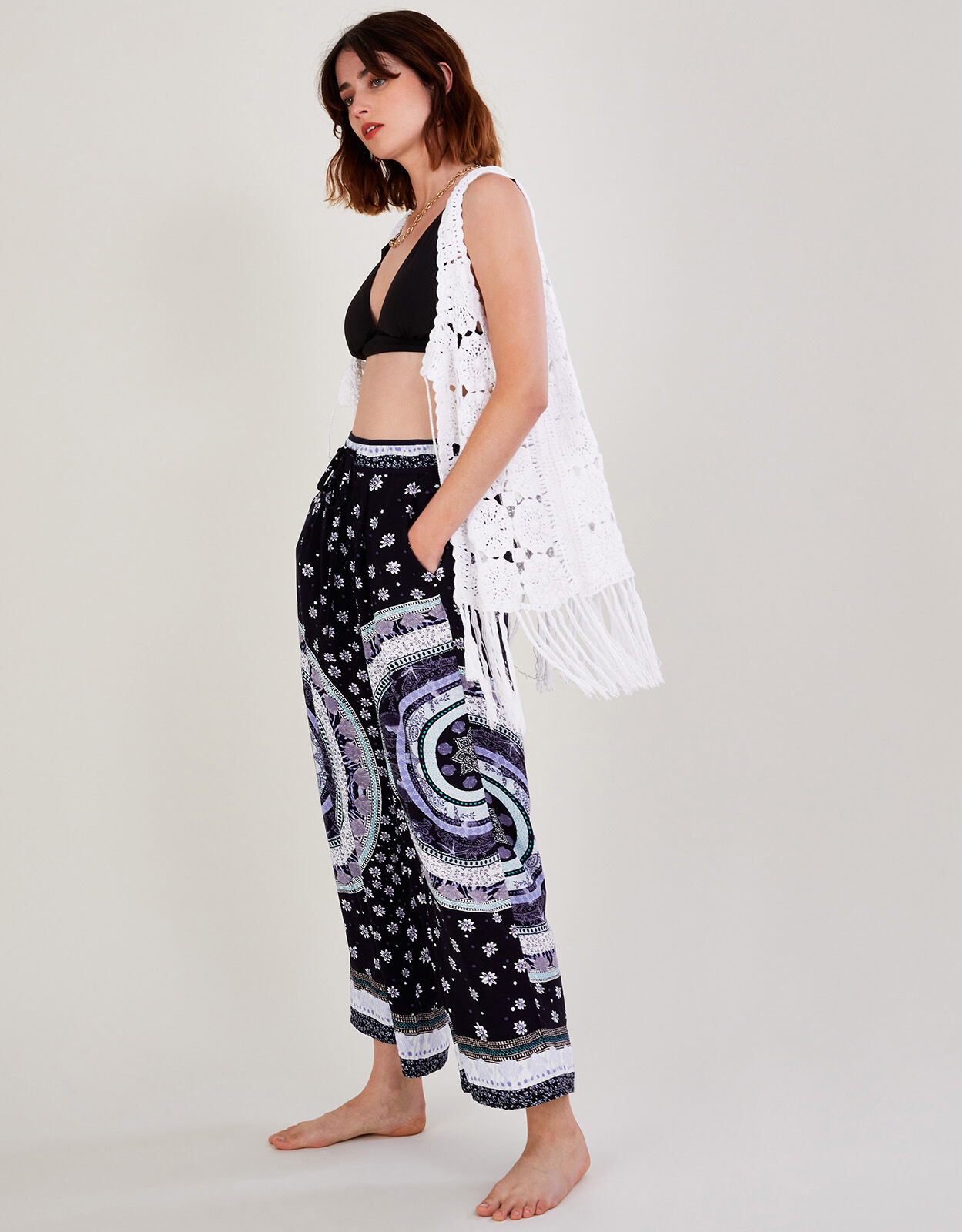 Circle Print Trousers in LENZING 