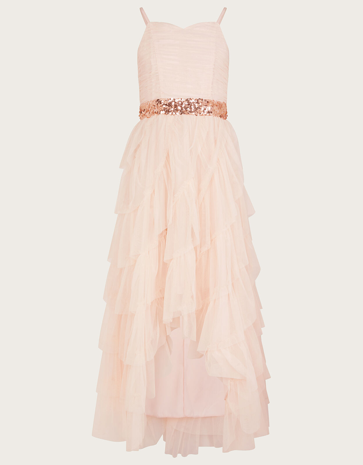 Zenaya Ruffle Prom Dress Pink