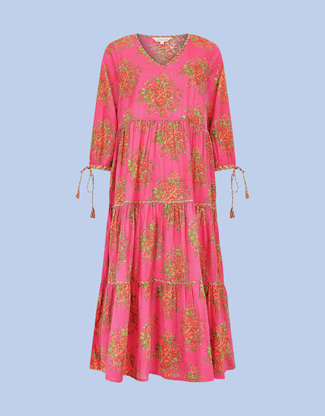 East Rosalie Floral Print Tiered Dress Pink, Pink (PINK), large