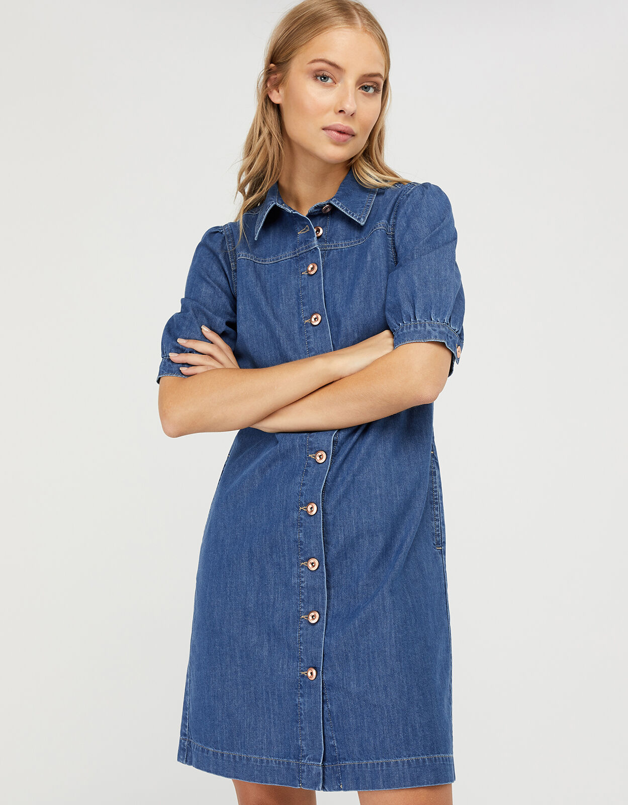 monsoon blue shirt dress