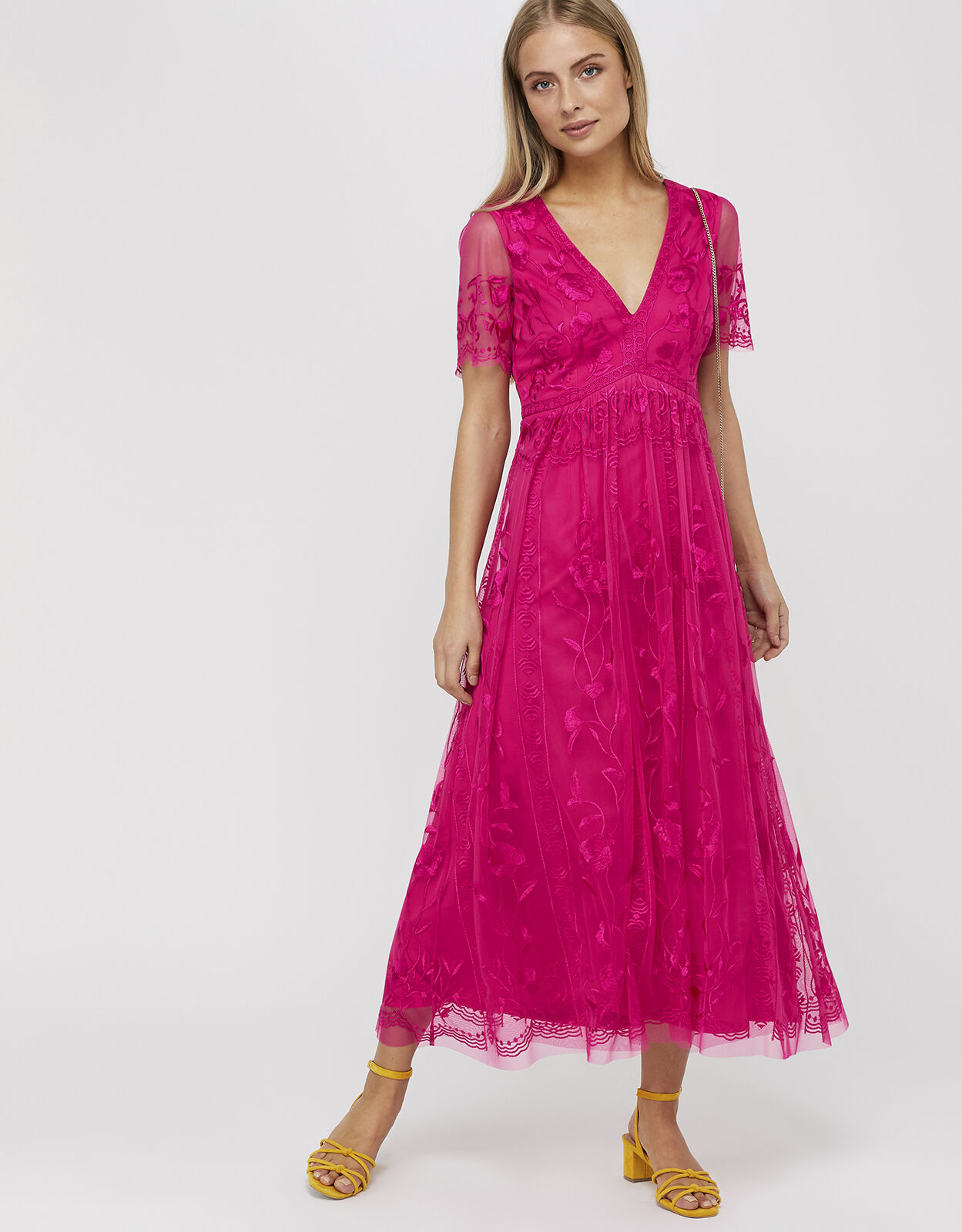 valentina embroidered midi dress