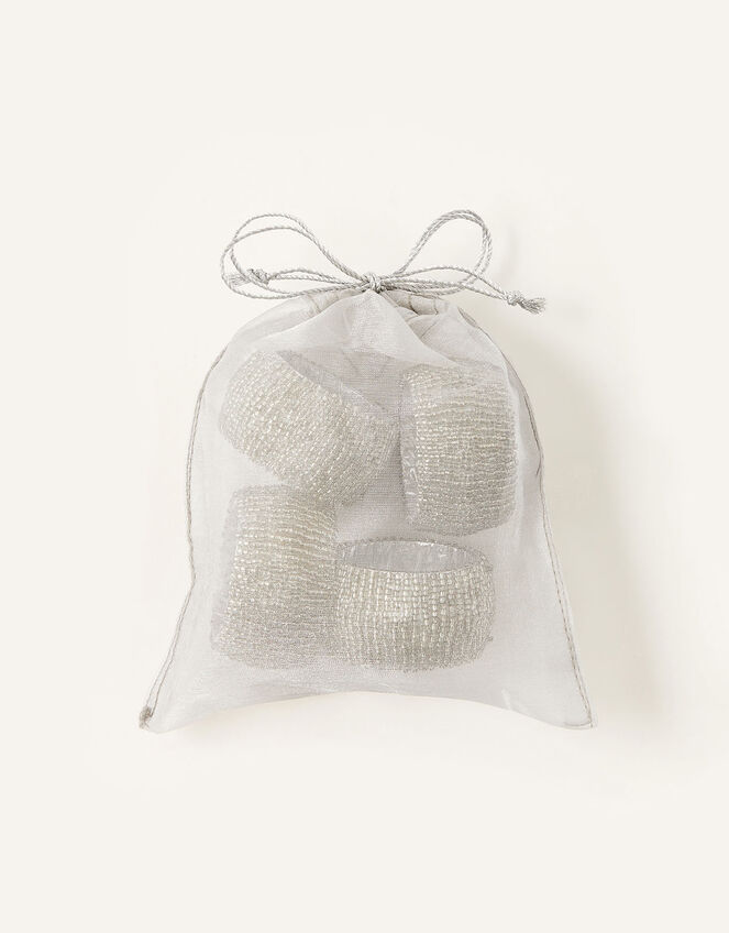 Beaded Napkin Ring Set, , large
