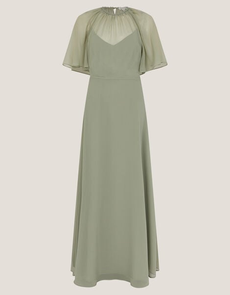 Mona Angel Sleeve Maxi Dress, Green (SAGE), large