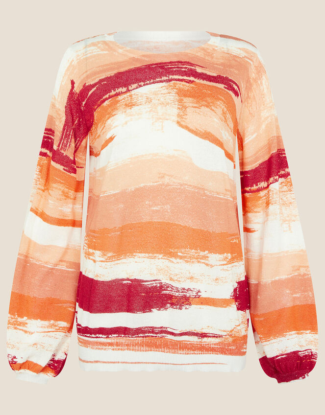 Brush Print Stripe Jumper, Multi (MULTI), large