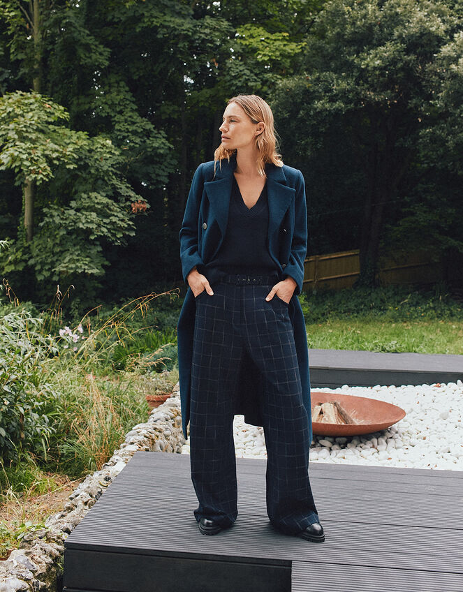 blue belted trousers
