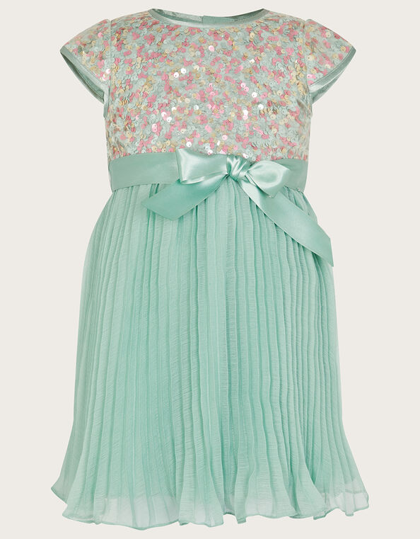 Baby Disco Sequin Pleated Dress, Green (MINT), large