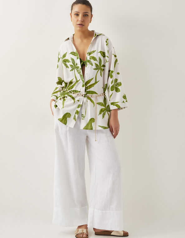 Isla Palm Print Shirt , Green (GREEN), large