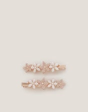 2-Pack Pearly Flower Hair Clips, , large