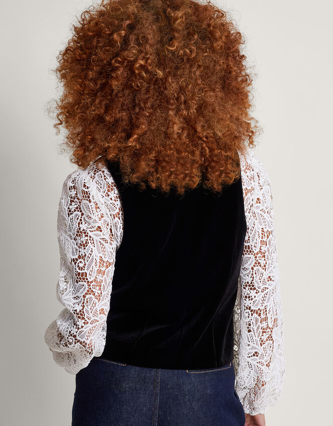 Willow Velvet Waistcoat, Black (BLACK), large