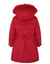 Flared Padded Coat with Recycled Fabric, Red (RED), large