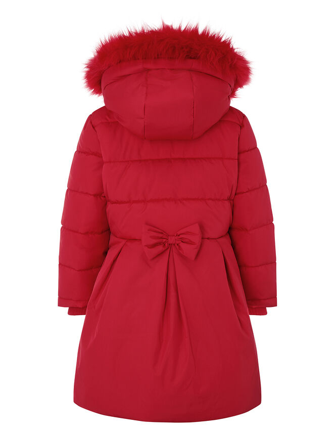 Flared Padded Coat with Recycled Fabric, Red (RED), large