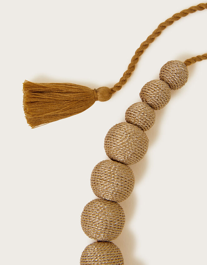Beaded Tassel Detail Necklace, , large