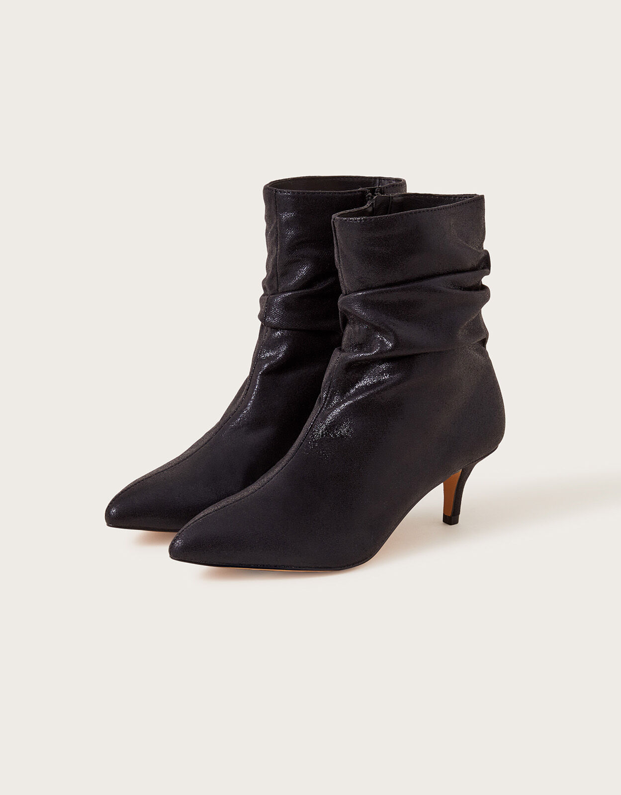 Black metallic booties top