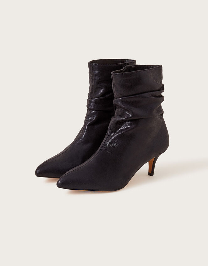 Metallic Ankle Boots, Black (BLACK), large