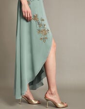 Sarah Embellished Wrap Dress , Green (SAGE), large