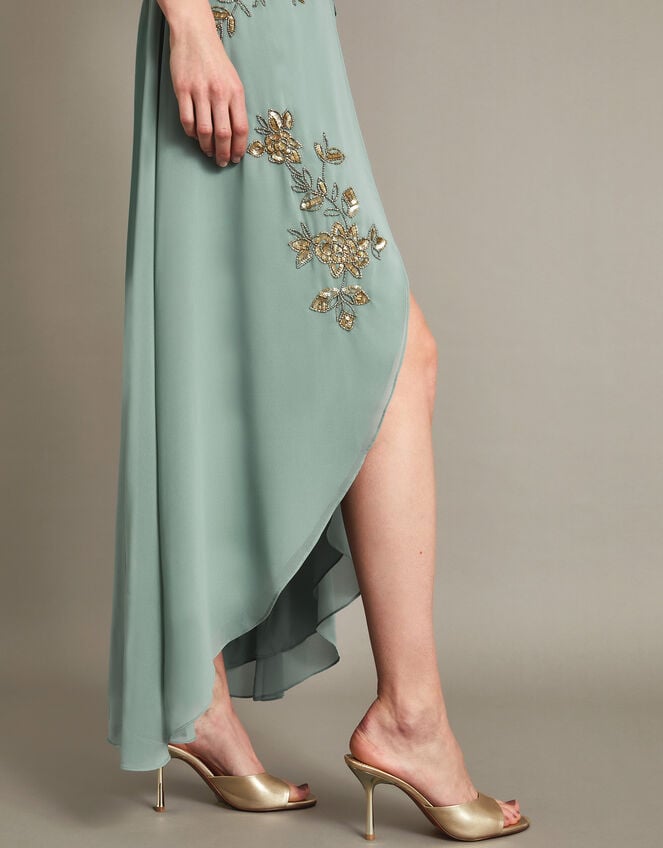 Sarah Embellished Wrap Dress , Green (SAGE), large