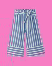 Hatley Stripe Crop Wide Leg Trousers, Blue (BLUE), large