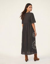Raffya Ibiza Cutwork Midi Dress, Grey (GREY), large