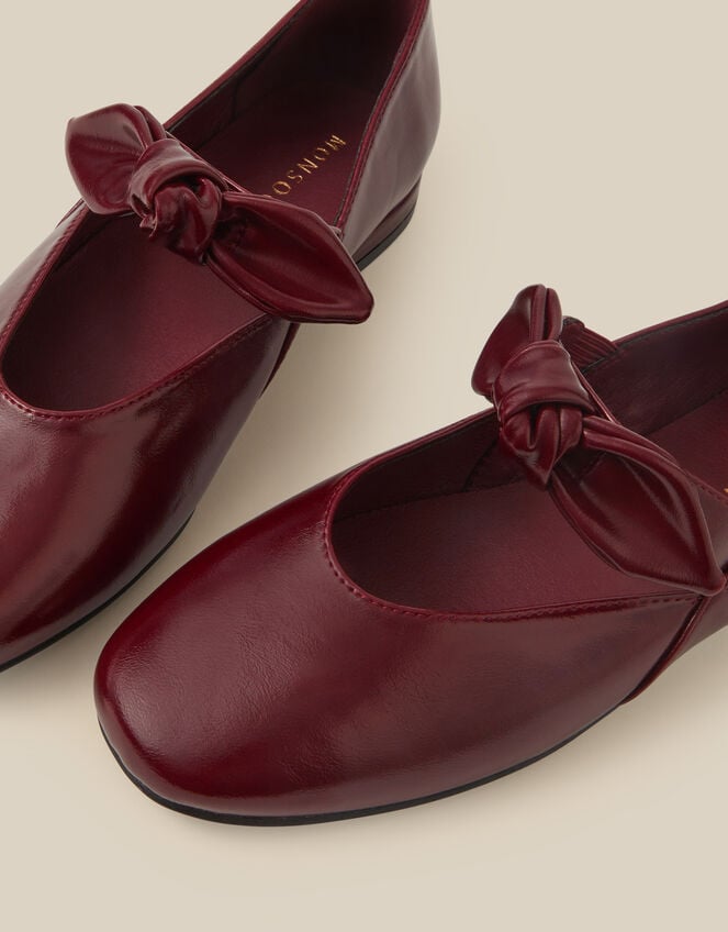 Hari Bow Mary Jane Ballet Flats, Red (BURGUNDY), large