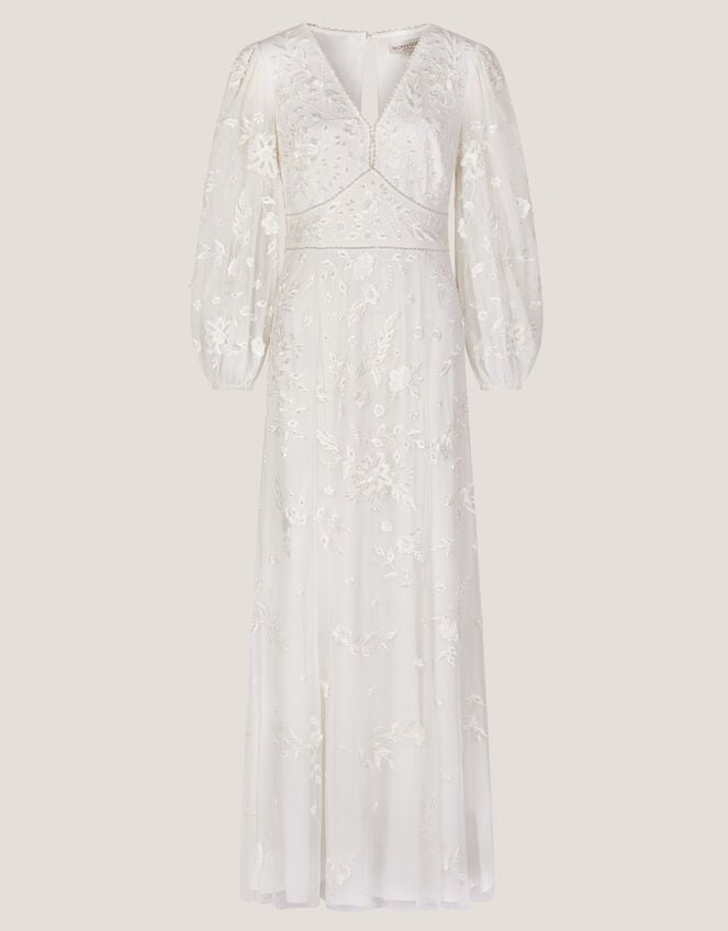 Jennifer Long Sleeve Maxi Wedding Dress, Ivory (IVORY), large