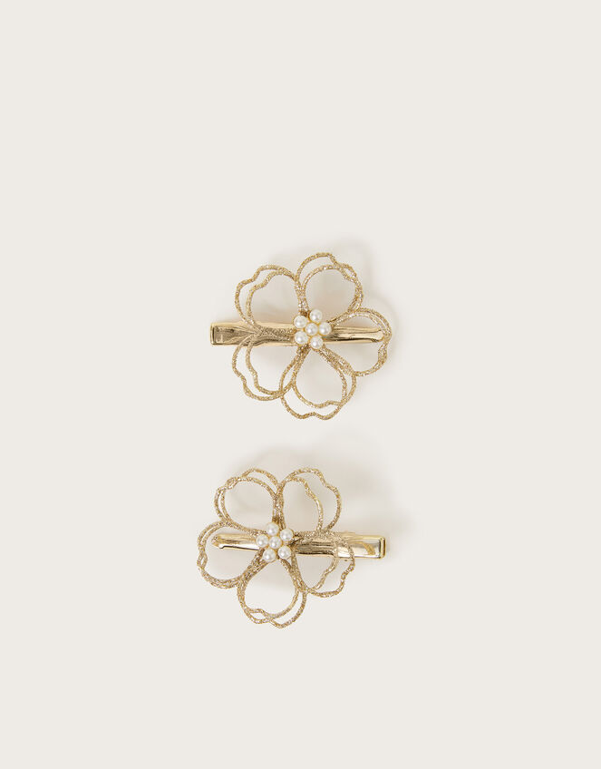 2-Pack Wire Flower Hair Clips, , large