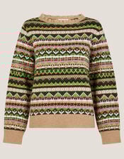 Fira Fair Isle Sweater, Green (GREEN), large