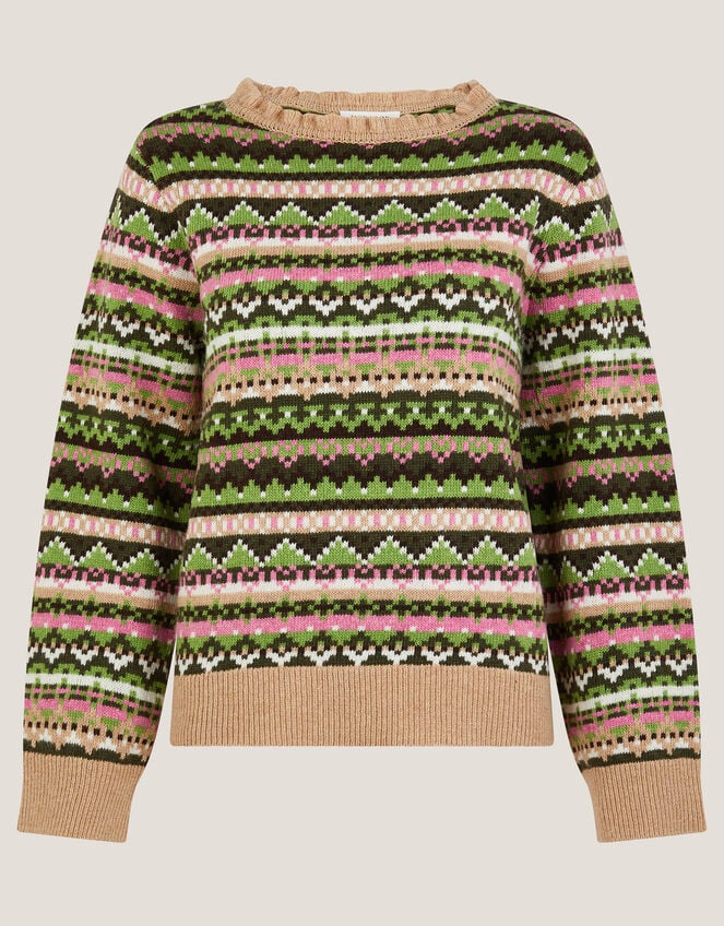 Fira Fair Isle Sweater, Green (GREEN), large
