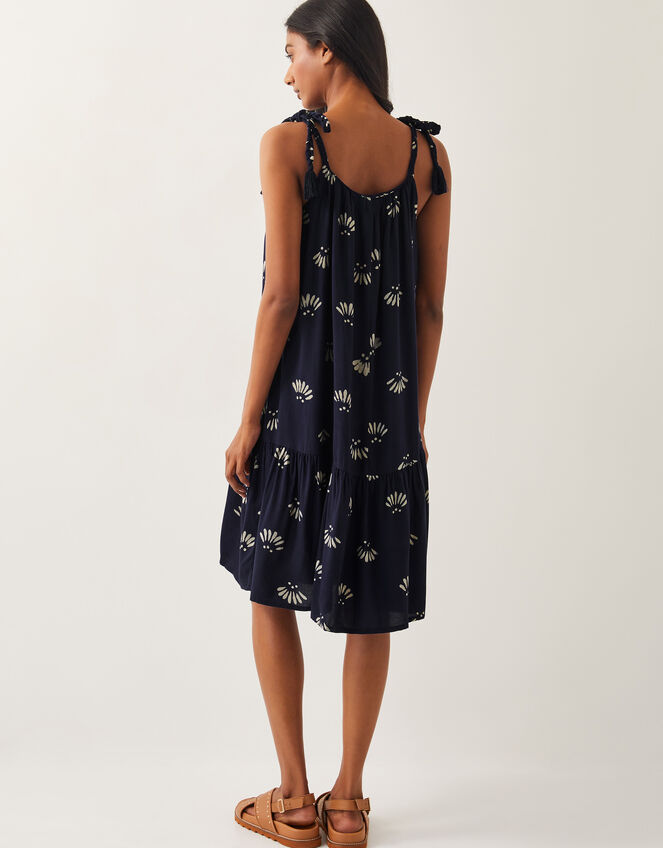 Briana Strappy Batik Mini Dress, Blue (NAVY), large