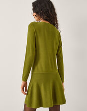 Bayle Bow Knit Mini Dress, Green (GREEN), large