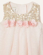 Baby Petal Sequin Swing Dress, Pink (PINK), large