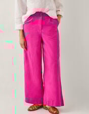 Frida Linen Blend Wide Leg Trousers, Pink (PINK), large