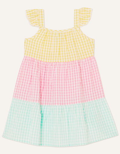 Baby Gingham Colour Block Dress Multi, Multi (MULTI), large