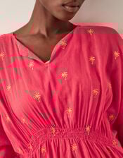 Ivy Palm Embroidered Kaftan, Orange (CORAL), large