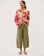 Anissa Sun Print Cotton Shirt, Ivory (IVORY), large