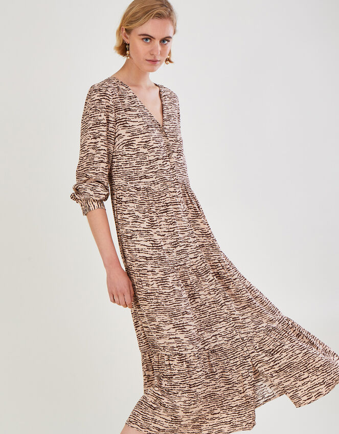 Alina Animal Print Dress with LENZING™ ECOVERO™ , Natural (NATURAL), large