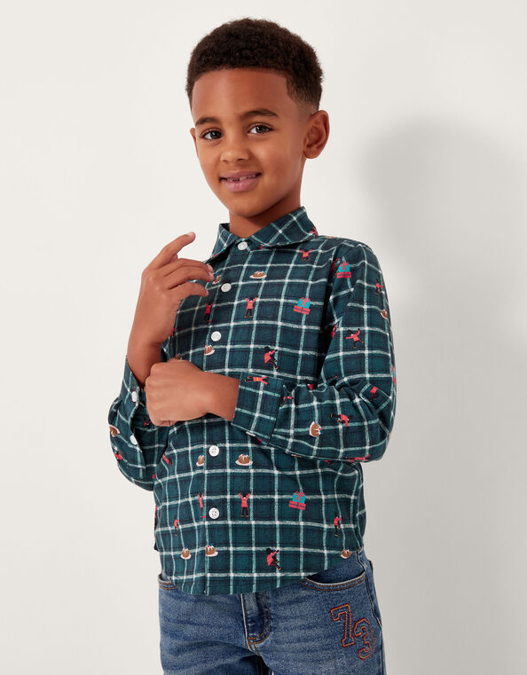 Christmas Plaid Shirt, Green (GREEN), large